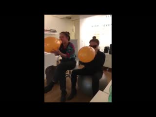 fashion girls do the orange balloon challenge